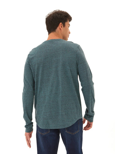 Black Fleck Triblend Long Sleeve Crew Mens Tops Tshirt Long Threads 4 Thought 