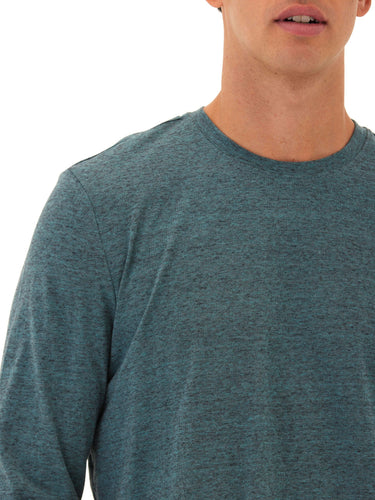 Black Fleck Triblend Long Sleeve Crew Mens Tops Tshirt Long Threads 4 Thought 