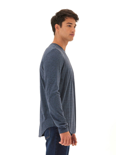 Black Fleck Triblend Long Sleeve Crew Mens Tops Tshirt Long Threads 4 Thought 