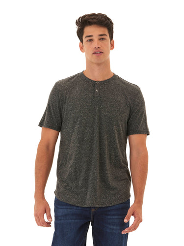 Baseline Short Sleeve Triblend Henley Mens Tops Tshirt Short Henley Threads 4 Thought 