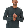 Braeden Black Fleck LS Triblend Henley Mens Tops Tshirt Long Henley Threads 4 Thought 