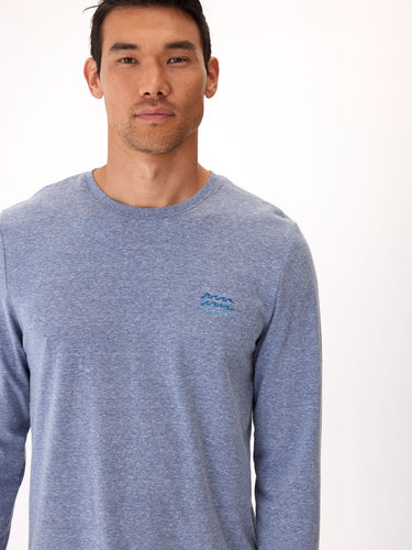 Embroidery Long Sleeve Triblend Crew Mens Tops Tshirt Long Threads 4 Thought 