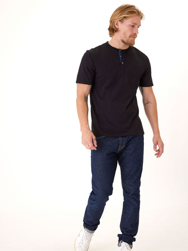 Chester Classic Jersey Contrast Henley Mens Tops Tshirt Short Threads 4 Thought 