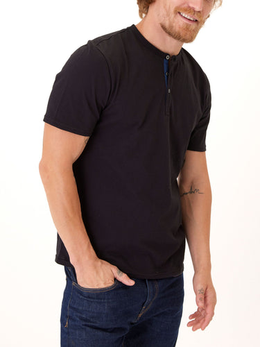 Chester Classic Jersey Contrast Henley Mens Tops Tshirt Short Threads 4 Thought 