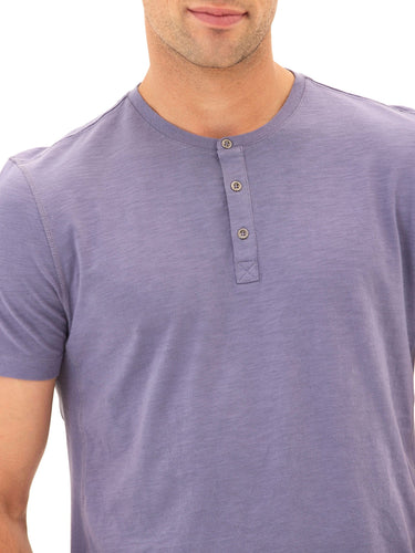 Heath Slub Jersey Short Sleeve Henley Mens Tops Tshirt Short Threads 4 Thought 