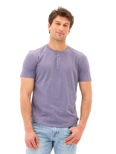 Heath Slub Jersey Short Sleeve Henley Mens Tops Tshirt Short Threads 4 Thought 
