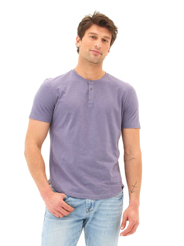 Heath Slub Jersey Short Sleeve Henley Mens Tops Tshirt Short Threads 4 Thought 