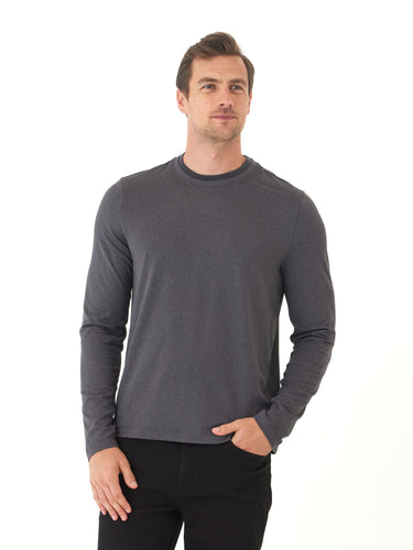 Parker Luxe Jersey Double Rib Long Sleeve Crew Mens Tops Tshirt Long Threads 4 Thought 