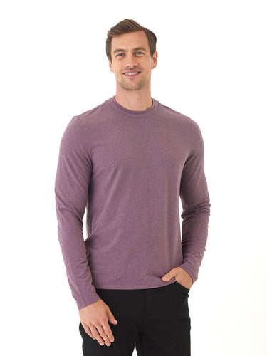 Parker Luxe Jersey Double Rib Long Sleeve Crew Mens Tops Tshirt Long Threads 4 Thought 