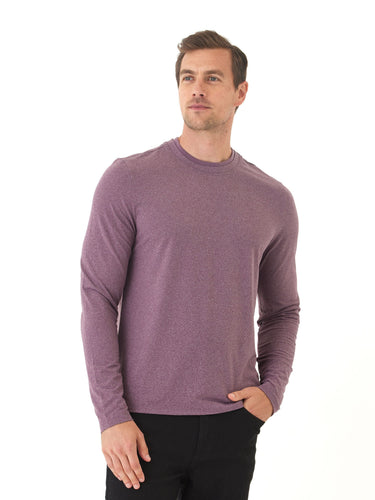 Parker Luxe Jersey Double Rib Long Sleeve Crew Mens Tops Tshirt Long Threads 4 Thought 