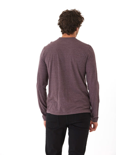 Torryn Triblend Stripe Jersey Long Sleeve Contrast Henley Mens Tops Tshirt Long Henley Threads 4 Thought 