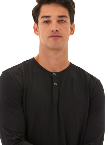 Austin Triblend 2 Button Long Sleeve Henley Mens Tops Tshirt Long Henley Threads 4 Thought 