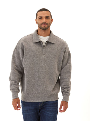 Gabe Triblend Fleece 1/4 Zip Polo Mens Outerwear Sweatshirt Threads 4 Thought 