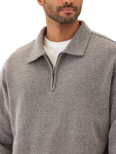 Gabe Triblend Fleece 1/4 Zip Polo Mens Outerwear Sweatshirt Threads 4 Thought 