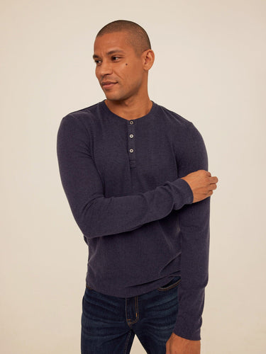Elias Sweater Knit Long Sleeve Henley Mens Outerwear Sweater Threads 4 Thought 
