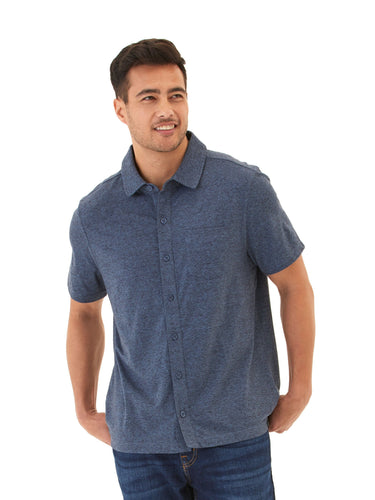 Paxton Black Fleck Triblend Button-Down Pocket Shirt Threads 4 Thought 