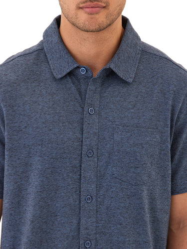 Paxton Black Fleck Triblend Button-Down Pocket Shirt Threads 4 Thought 