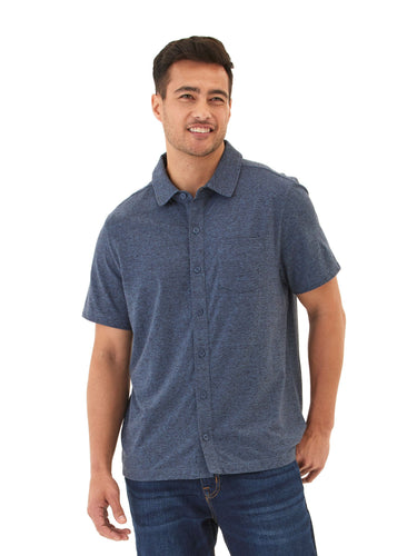 Paxton Black Fleck Triblend Button-Down Pocket Shirt Threads 4 Thought 