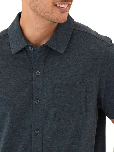Paxton Black Fleck Triblend Button-Down Pocket Shirt Threads 4 Thought 