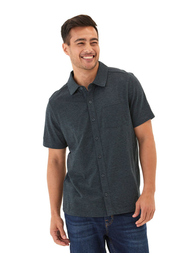 Paxton Black Fleck Triblend Button-Down Pocket Shirt Threads 4 Thought 