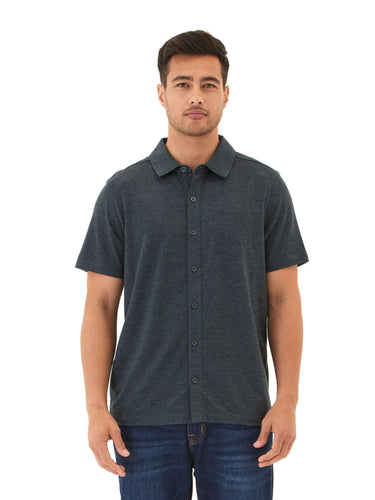 Paxton Black Fleck Triblend Button-Down Pocket Shirt Threads 4 Thought 