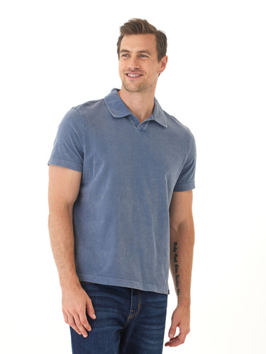 Jared Mineral Wash Eco Cotton Jersey Short Sleeve Polo Mens Tops Tshirt Short Polo Threads 4 Thought 