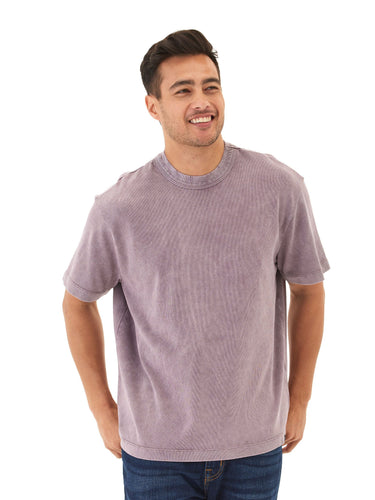 Johnny Relaxed Fit Heavyweight Mineral Wash Jersey Tee Mens Tops Tshirt Short Threads 4 Thought 