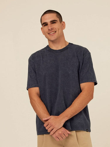 Johnny Relaxed Fit Mineral Wash Jersey Tee Mens Tops Tshirt Short Threads 4 Thought 