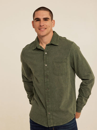 Dorian Mineral Wash Mediumweight Jersey Button-Down Threads 4 Thought 