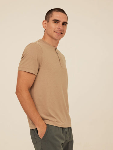 Shayne Luxe Jersey 3-Button Short Sleeve Henley Threads 4 Thought 