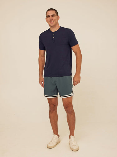Shayne Luxe Jersey 3-Button Short Sleeve Henley Threads 4 Thought 