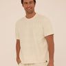 Chadwick Jacquard Textured Stripe Relaxed Tee Mens Tops Tshirt Short Threads 4 Thought 