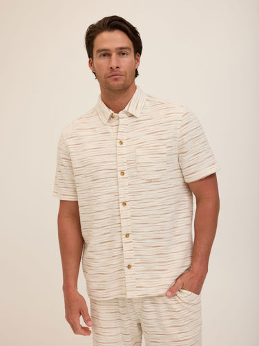 Paxton Shoreline Terry Button-Down Pocket Shirt Mens Tops Tshirt Short Threads 4 Thought 