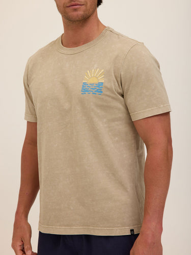 Ocean Rays Graphic Mineral Wash Jersey Tee Mens Tops Tshirt Short Threads 4 Thought 