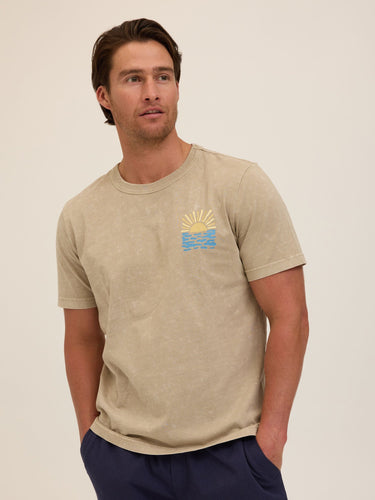 Ocean Rays Graphic Mineral Wash Jersey Tee Mens Tops Tshirt Short Threads 4 Thought 
