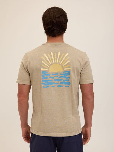 Ocean Rays Graphic Mineral Wash Jersey Tee Mens Tops Tshirt Short Threads 4 Thought 