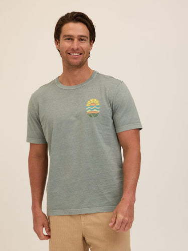 Island Sunrise Graphic Mineral Wash Jersey Tee Threads 4 Thought 