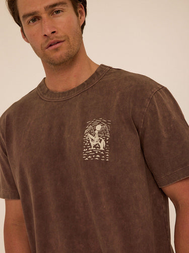 Mineral Wash Relaxed Fit Graphic Tee Mens Tops Tshirt Short Threads 4 Thought 