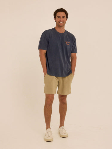Mineral Wash Relaxed Fit Graphic Tee Mens Tops Tshirt Short Threads 4 Thought 