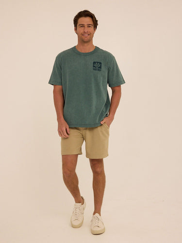 Mineral Wash Relaxed Fit Graphic Tee Mens Tops Tshirt Short Threads 4 Thought 