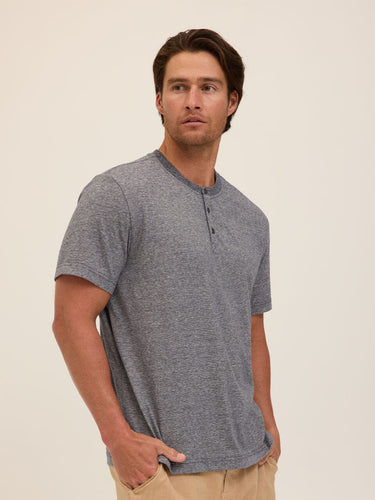 Carlos Light Fleck Jersey 3-Button Henley Threads 4 Thought 