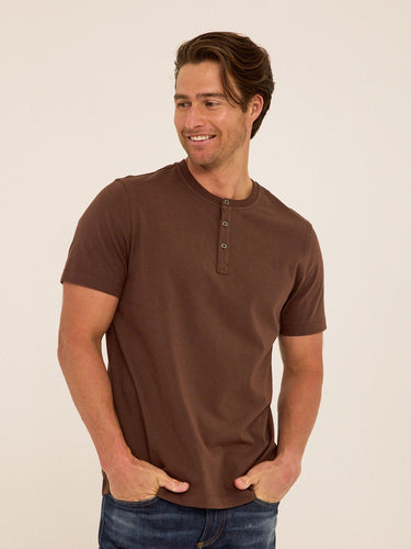 Shayne Organic Cotton Henley Mens Tops Tshirt Short Henley Threads 4 Thought 