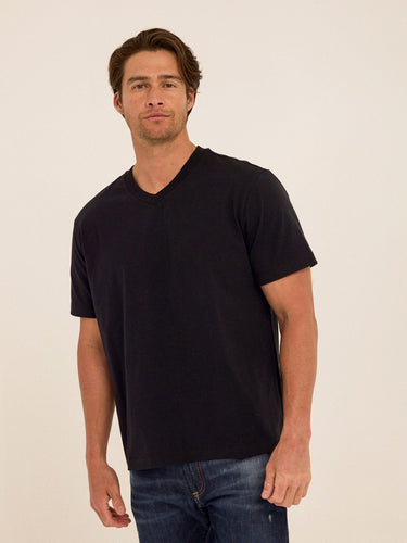 Roger Organic Cotton Relaxed V-Neck Tee Mens Tops Tshirt Short Threads 4 Thought 