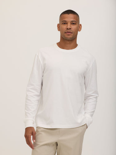 Bowery Essential Cotton Jersey Relaxed Fit Long Sleeve Tee Mens Tops Tshirt Long Threads 4 Thought 