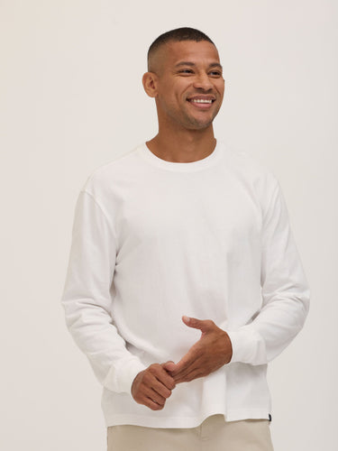 Bowery Essential Cotton Jersey Relaxed Fit Long Sleeve Tee Mens Tops Tshirt Long Threads 4 Thought 