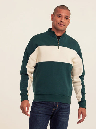 Angus CVC Fleece Colorblock Half Zip Threads 4 Thought 