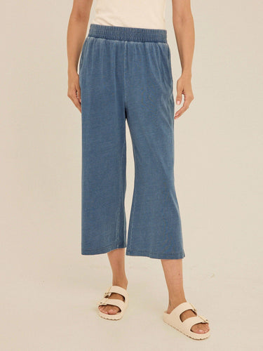 Ivanna Indigo Jersey Wide Leg Capri Pant Womens Bottoms Pants Threads 4 Thought 