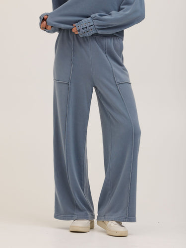 Sigourney Mineral Wash Fleece Wide Leg Pant Womens Bottoms Pants Threads 4 Thought 