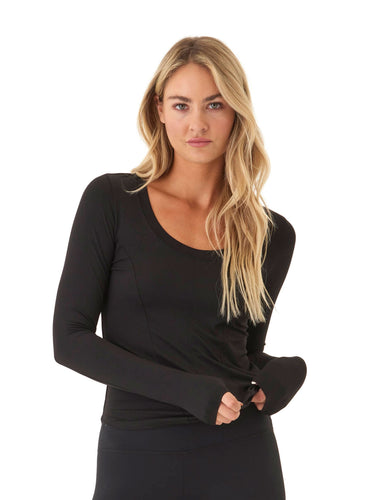 Kellie Heather Luxe Jersey Seam Detail Top Womens Tops Long Tee Threads 4 Thought 