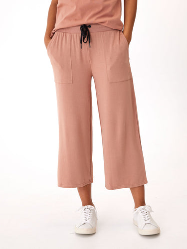 Carrie Feather Fleece Wide Leg Crop Pant 22" Womens Bottoms Pants Threads 4 Thought 